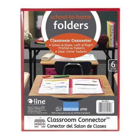 C-Line Products Classroom Connector Folders, Assorted, 6PK 32010